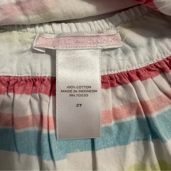 Janie And Jack  Multicolor Striped Halter Top Poolside Palms Sz 2T - Picture 2 of 4